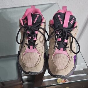 Reebok Beige, Pink & Black Chunky Trail Sneakers